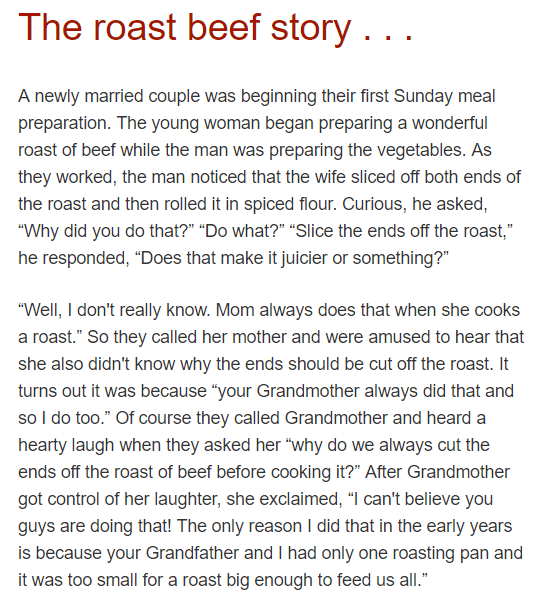 The trouble with honouring traditions - the roast beef story